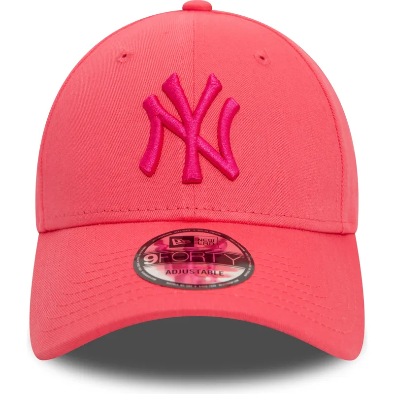 mutzen-gebogen-rosa-verstellbares-band-9forty-league-essential-der-new-york-yankees-mlb-von-new-era