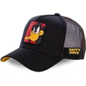 schwarze-trucker-kappe-fur-kinder-daffy-duck-kiddaf1-looney-tunes-von-capslab