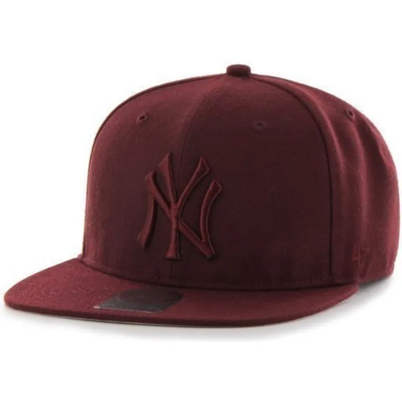 mutzen-flach-rot-snapback-granate-grande-der-new-york-yankees-mlb-von-47-brand