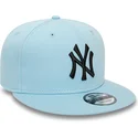 mutzen-flach-blau-snapback-claro-negro-9fifty-league-essential-der-new-york-yankees-mlb-von-new-era