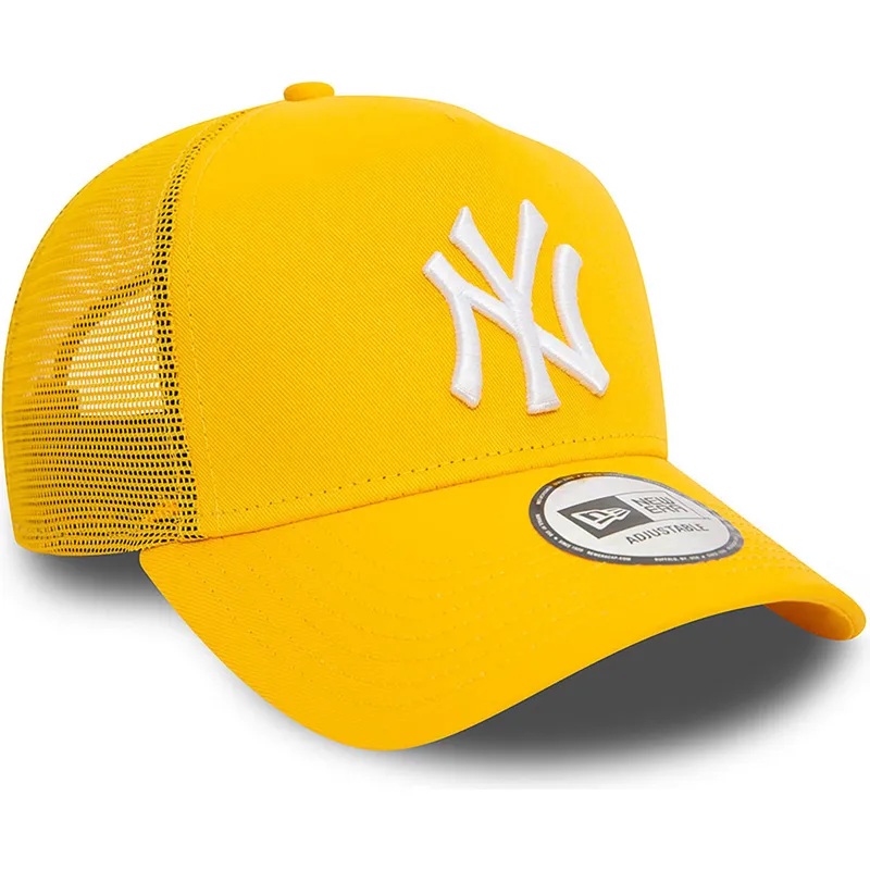 mutzen-gebogen-gelb-snapback-a-frame-league-essential-der-new-york-yankees-mlb-von-new-era