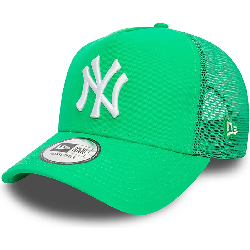 mutzen-gebogen-grun-snapback-a-frame-league-essential-der-new-york-yankees-mlb-von-new-era