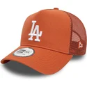 casquette-trucker-marron-a-frame-league-essential-los-angeles-dodgers-mlb-new-era