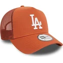 casquette-trucker-marron-a-frame-league-essential-los-angeles-dodgers-mlb-new-era