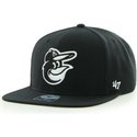 47-brand-flat-brim-mascot-logo-baltimore-orioles-mlb-sure-shot-black-snapback-cap