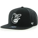 47-brand-flat-brim-mascot-logo-baltimore-orioles-mlb-sure-shot-black-snapback-cap