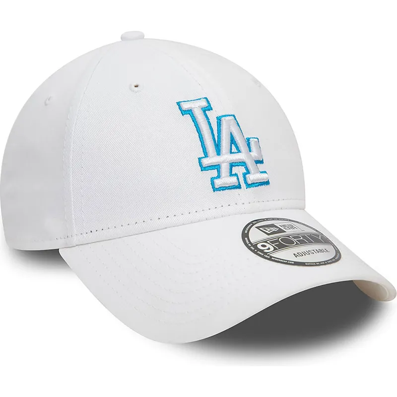 mutzen-gebogen-weiss-verstellbares-band-9forty-team-outline-der-los-angeles-dodgers-mlb-von-new-era