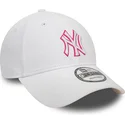 mutzen-gebogen-weiss-verstellbares-band-rosa-9forty-team-outline-der-new-york-yankees-mlb-von-new-era