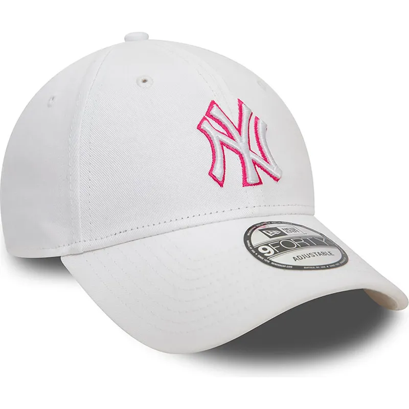 mutzen-gebogen-weiss-verstellbares-band-rosa-9forty-team-outline-der-new-york-yankees-mlb-von-new-era