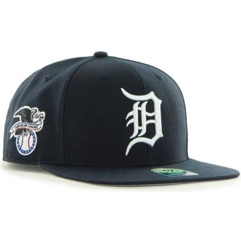 47-brand-flat-brim-detroit-tigers-mlb-sure-shot-black-snapback-cap