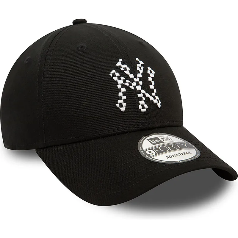 schwarze-verstellbare-curved-cap-9forty-seasonal-infill-der-new-york-yankees-mlb-von-new-era
