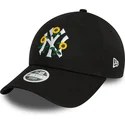 mutzen-gebogen-schwarz-verstellbares-band-9forty-floral-der-new-york-yankees-mlb-von-new-era