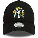 mutzen-gebogen-schwarz-verstellbares-band-9forty-floral-der-new-york-yankees-mlb-von-new-era
