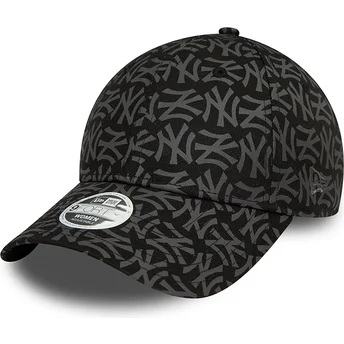 Mützen gebogen schwarz verstellbares band 9FORTY Monogram der New York Yankees MLB von New Era