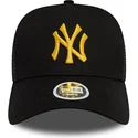 mutzen-gebogen-schwarz-snapback-a-frame-metallic-der-new-york-yankees-mlb-von-new-era