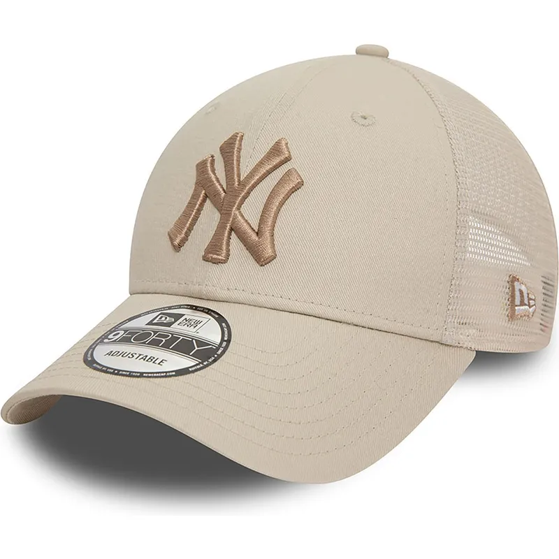 beige-trucker-cap-mit-beigem-logo-9forty-home-field-der-new-york-yankees-mlb-von-new-era beige-trucker-cap-mit-beigem-logo-9forty-home-field-der-new-york-yankees-mlb-von-new-era