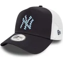 trucker-cap-marineblau-und-weiss-a-frame-seasonal-infill-new-york-yankees-mlb-von-new-era