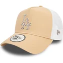 hellbraune-und-weisse-trucker-kappe-a-frame-seasonal-infill-der-los-angeles-dodgers-mlb-von-new-era
