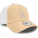 hellbraune-und-weisse-trucker-kappe-a-frame-seasonal-infill-der-los-angeles-dodgers-mlb-von-new-era