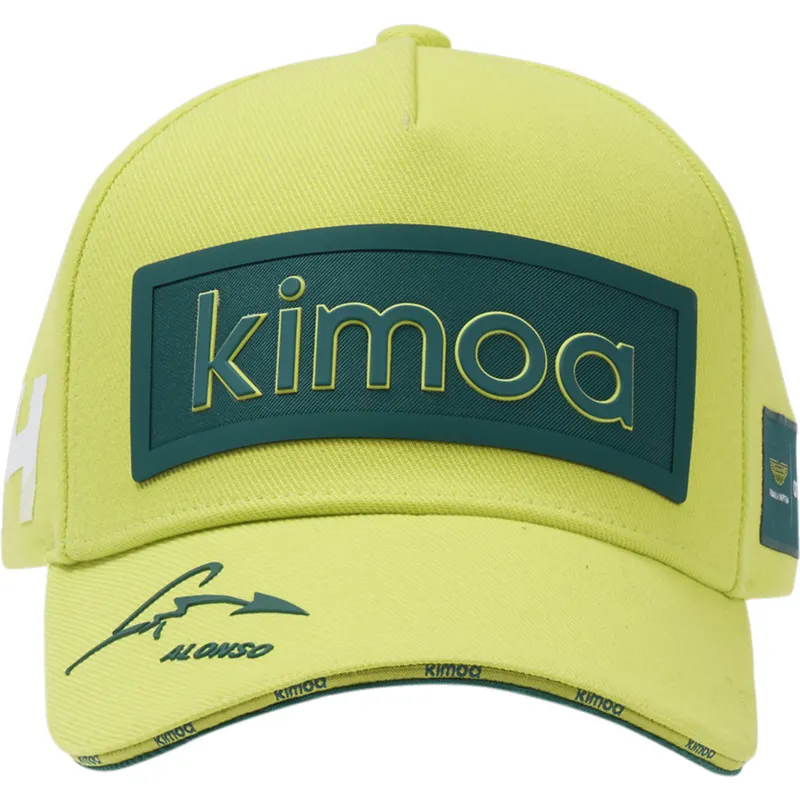 gelbe-und-grune-verstellbare-curved-cap-patch-aston-martin-f1-team-x-kimoa