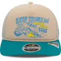 beige-und-blaue-trucker-kappe-american-keep-truckin-9fifty-retro-crown-a-frame-von-new-era