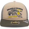 casquette-trucker-beige-et-grise-american-muscle-power-9fifty-retro-crown-a-frame-new-era