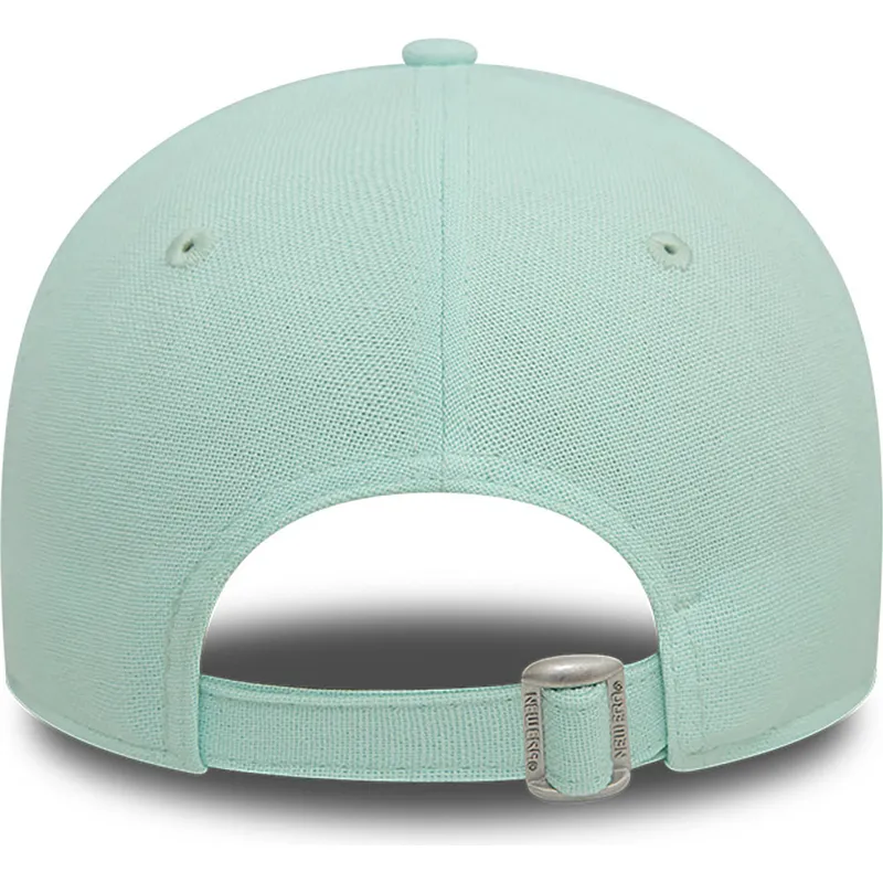 grune-gebogene-verstellbare-damenkappe-9forty-linen-der-los-angeles-dodgers-mlb-von-new-era