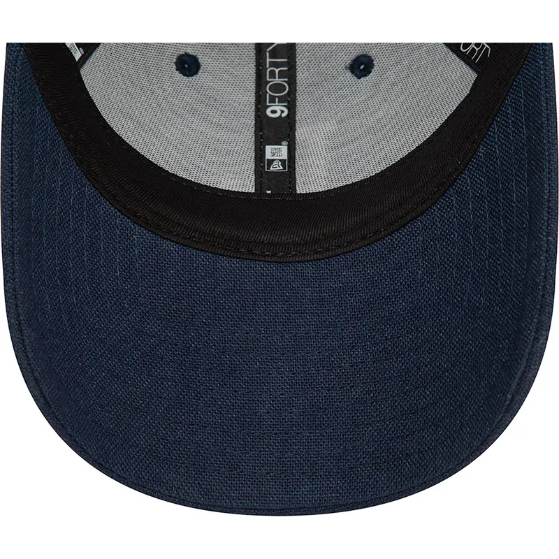 marineblaue-verstellbare-curved-cap-9forty-linen-der-los-angeles-dodgers-mlb-von-new-era