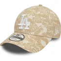 braune-verstellbare-curved-cap-9forty-summer-all-over-print-der-los-angeles-dodgers-mlb-von-new-era