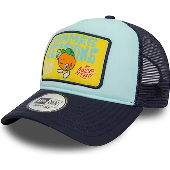 Casquette trucker bleue Summer Sessions A Frame Patch New Era