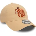 mutzen-gebogen-braun-verstellbares-band-9twenty-floral-der-new-york-yankees-mlb-von-new-era