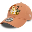 mutzen-gebogen-braun-verstellbares-band-9twenty-floral-der-los-angeles-dodgers-mlb-von-new-era