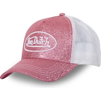 Mützen gebogen rosa snapback GLITTER P von Von Dutch