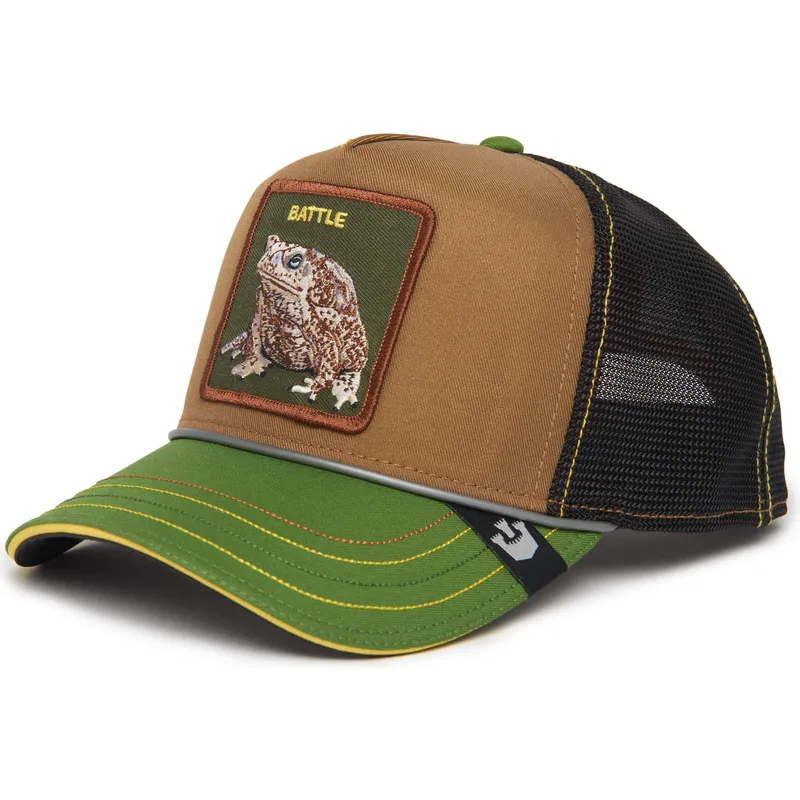trucker-cap-braun-schwarz-und-krotegrun-battle-rash-zits-and-pimple-insert-coin-vol2-the-farm-von-goorin-bros