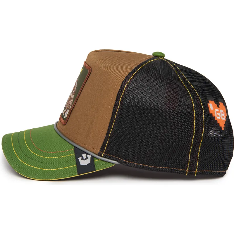 trucker-cap-braun-schwarz-und-krotegrun-battle-rash-zits-and-pimple-insert-coin-vol2-the-farm-von-goorin-bros