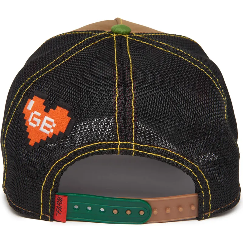 trucker-cap-braun-schwarz-und-krotegrun-battle-rash-zits-and-pimple-insert-coin-vol2-the-farm-von-goorin-bros