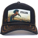 trucker-cap-schwarz-und-beige-pferd-stallion-model-no-5741110n-rodeo-the-farm-von-goorin-bros