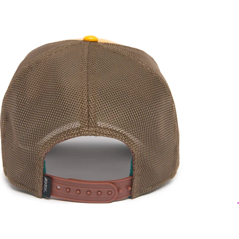 trucker-cap-gelb-und-braun-pelikan-captain-ol-man-bert-nautical-nonsense-the-farm-von-goorin-bros