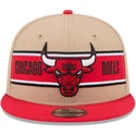 braune-und-rote-flache-snapback-kappe-9fifty-draft-2024-von-chicago-bulls-nba-von-new-era