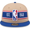 casquette-plate-marron-et-bleue-snapback-9fifty-draft-2024-nba-new-era