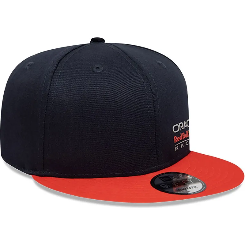 marineblaue-und-orangefarbene-flache-snapback-kappe-9fifty-essential-von-red-bull-racing-formula-1-von-new-era