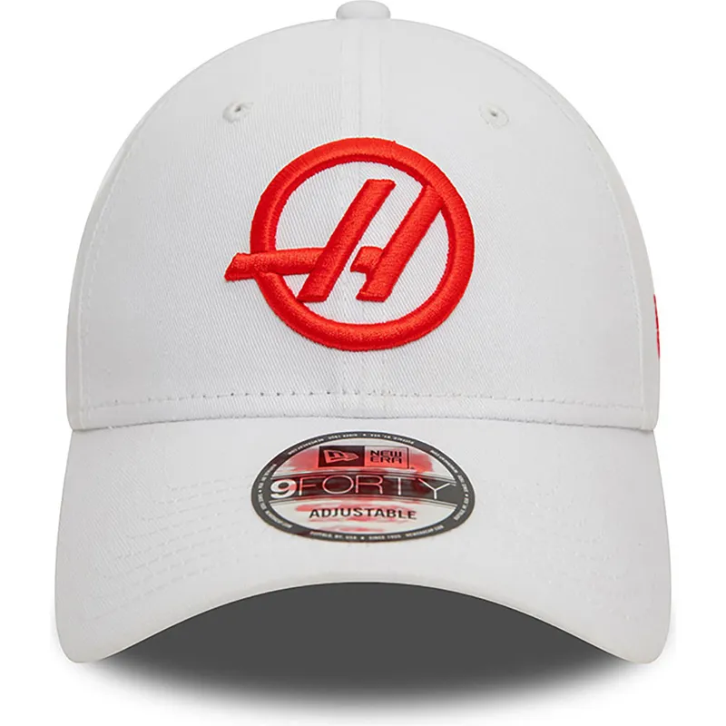 weisse-gebogene-snapback-kappe-9forty-von-haas-f1-team-formula-1-von-new-era