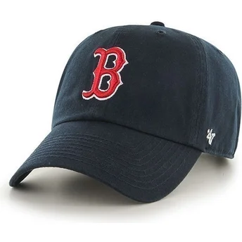 gebogene-marineblaue-kappe-von-boston-red-sox-mlb-clean-up-von-47-brand