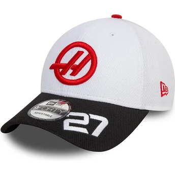 Mützen gebogen weiß snapback Nico Hulkenberg 9FORTY der Haas F1 Team Formula 1 von New Era