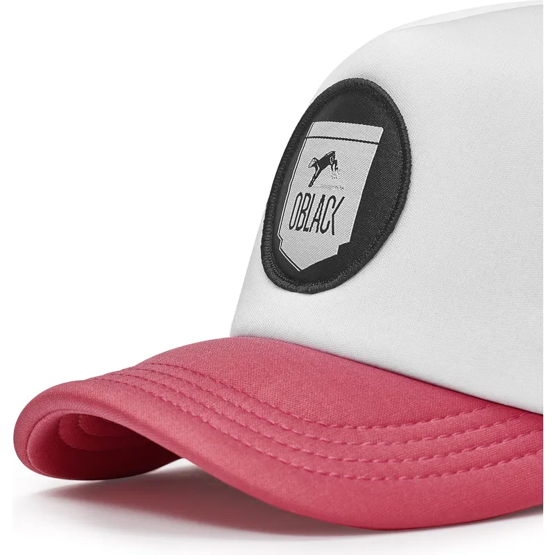 trucker-cap-weiss-schwarz-und-rosa-classic-von-oblack trucker-cap-weiss-schwarz-und-rosa-classic-von-oblack