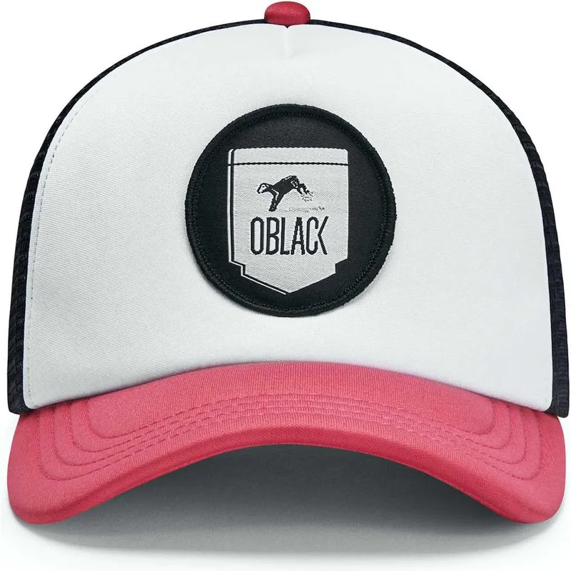 trucker-cap-weiss-schwarz-und-rosa-classic-von-oblack trucker-cap-weiss-schwarz-und-rosa-classic-von-oblack