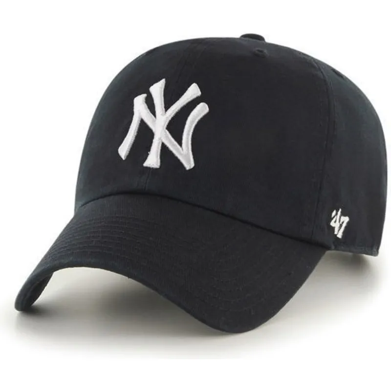 schwarze-gebogene-kappe-new-york-yankees-mlb-clean-up-von-47-brand schwarze-gebogene-kappe-new-york-yankees-mlb-clean-up-von-47-brand