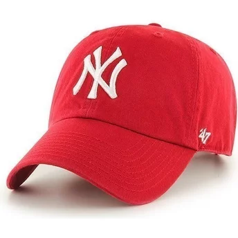 Casquette courbée rouge New York Yankees MLB Clean Up 47 Brand