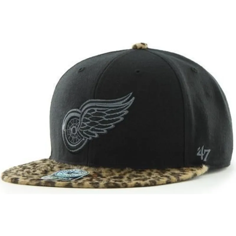 mutzen-flach-schwarz-snapback-der-detroit-red-wings-nhl-von-47-brand mutzen-flach-schwarz-snapback-der-detroit-red-wings-nhl-von-47-brand