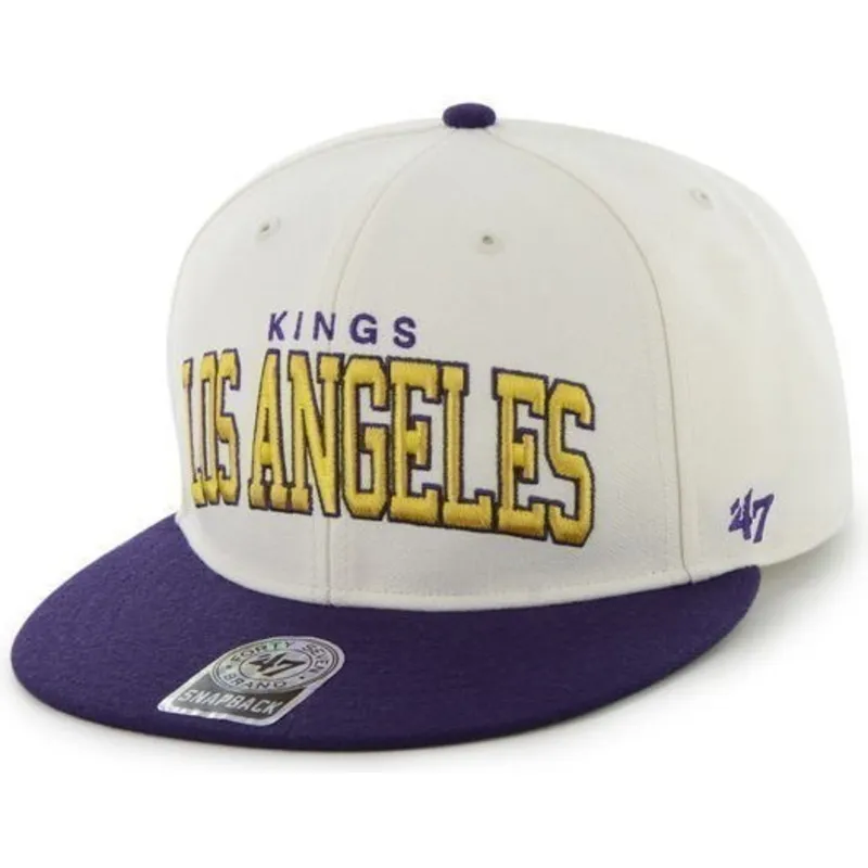 mutzen-flach-weiss-snapback-der-los-angeles-kings-nhl-von-47-brand mutzen-flach-weiss-snapback-der-los-angeles-kings-nhl-von-47-brand